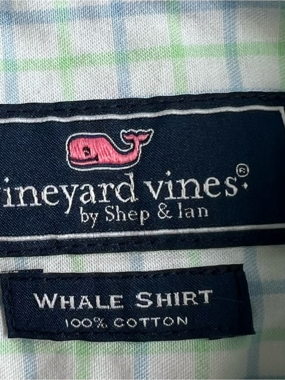 Vineyard Vines Performance Whale Shirt Boys Large 16 Green Plaid Preppy L/S Top